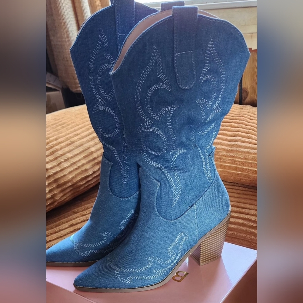 Womens Western Denim Boots